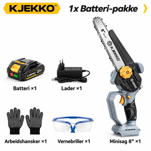 Kjekko™ Minisag 8” – Kraftig, kompakt & batteridrevet