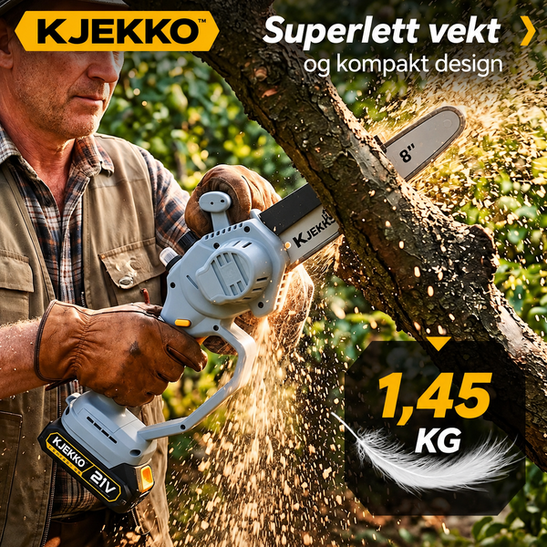 Kjekko™ Minisag 8” – Kraftig, kompakt & batteridrevet